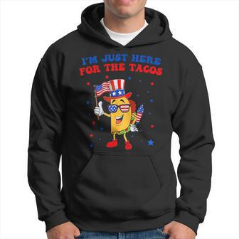 Just Here For The Tacos Sunglasses American Flag 4Th Of July Tacos Funny Gifts Hoodie | Mazezy