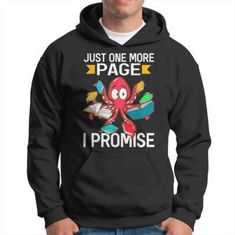Just One More Page I Promise Reading Books Bookworm Hoodie - Thegiftio UK