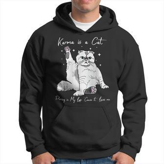 Karma Is A Cat Purring In My Lap Hoodie - Thegiftio UK