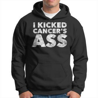 I Kicked Cancer's Ass Awareness Saying Quote Hoodie | Mazezy