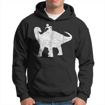 Kids Riding Funny Dinosaur Cute Funny Dino Gift Dinosaur Funny Gifts Hoodie | Mazezy
