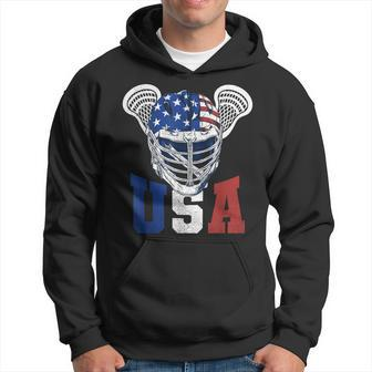 Lacrosse American Flag Lax Helmet 4Th Of July Usa Patriotic Hoodie | Mazezy
