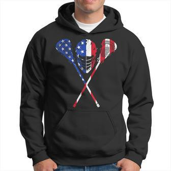 Lacrosse Usa Flag Lax Helmet Sticks 4Th Of July Gifts Lacrosse Funny Gifts Hoodie | Mazezy