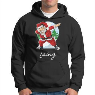 Laing Name Gift Santa Laing Hoodie - Seseable
