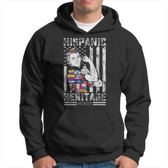 Latin Countries Hands Heart Flags Hispanic Heritage Month Hoodie - Monsterry AU