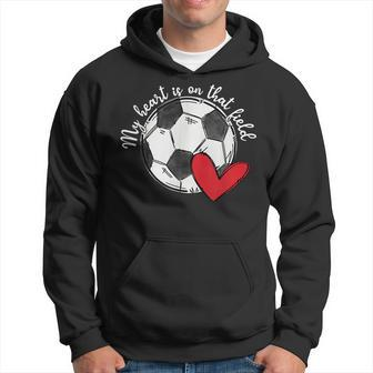 Leopard My Heart Is On That Field Soccer Game Day Vibes Hoodie