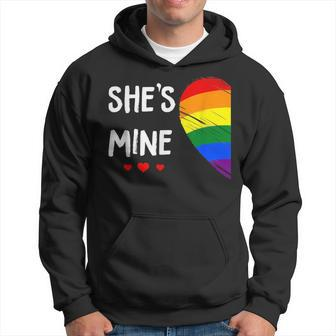 Lesbian Couple Heart Shes Mine Gay Trans Lgbt Pride Month Hoodie | Mazezy
