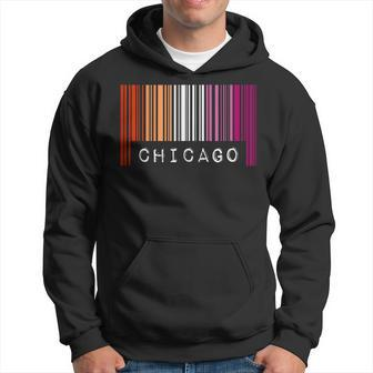 Lesbian Gay Barcode Pride Chicago Illinois Queer Aesthetic Hoodie | Mazezy