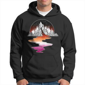 Lesbian River Mountain Lgbt With Gay Sapphic Pride Flag Hoodie | Mazezy