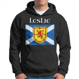 Leslie Scottish Clan Name Gift Scotland Flag Festival Hoodie | Mazezy