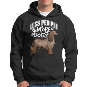 Less People More Dogs Afghan Hound Dogs Hoodie - Thegiftio UK