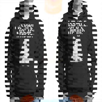 Less People More Dogs American Eskimo Dog Funny Introvert Hoodie - Thegiftio UK