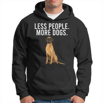 Less People More Dogs Brown Great Dane Funny Introvert Hoodie - Thegiftio UK