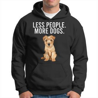 Less People More Dogs Norfolk Terrier Funny Introvert Hoodie - Thegiftio UK