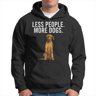 Less People More Dogs Rhodesian Ridgeback Funny Introvert Hoodie - Thegiftio UK