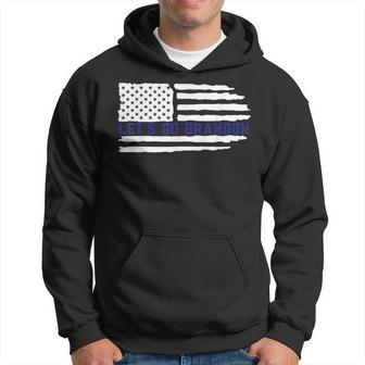 Lets Go Brandon Conservative Anti Liberal Us Flag Funny Hoodie | Mazezy