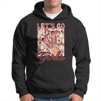 Lets Go Girls Western Cowgirl Bridal Bachelorette Party Hoodie | Mazezy