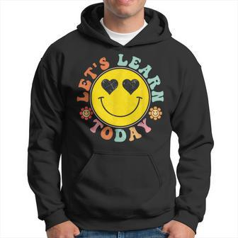 Lets Learn Today Hippie Smile Face Back To School Hoodie - Thegiftio UK