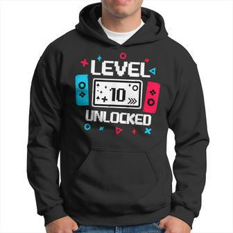 Level 10 Unlocked Gamer 10Th Birthday Video Game Lovers Hoodie - Monsterry DE