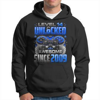 Level 14 Unlocked Awesome Since 2009 14Th Birthday Gaming Funny Birthday Gifts Hoodie | Mazezy