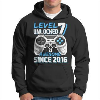 Level 7 Unlocked Awesome 2016 Video Game 7Th Birthday Boy Hoodie - Seseable