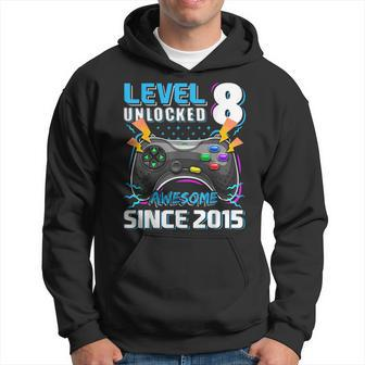 Level 8 Unlocked Awesome 2015 Video Game 8Th Birthday Boy Hoodie - Seseable