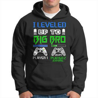 Leveled Up To Big Brother 2024 Cute Im Going To Be A Big Bro Funny Gifts For Brothers Hoodie | Mazezy
