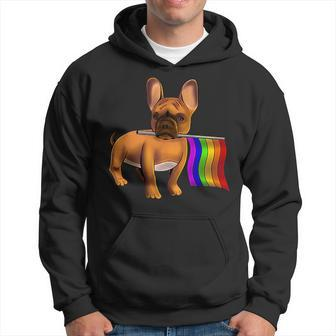Lgbtq Lgbt Gay French Bulldog Gay Dog Paw Lgbt Pride Hoodie | Mazezy