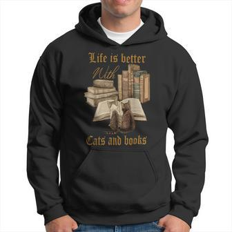Life Is Better With Cats And Books Hoodie - Monsterry DE