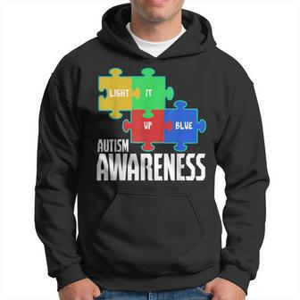 Light It Up Blue Puzzle Inspirational Autism Awareness Gift IT Funny Gifts Hoodie | Mazezy UK