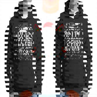 Most Likely To Go Fishing With Santa Fishing Lover Christmas Hoodie | Seseable CA