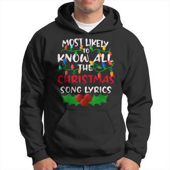 Most Likely To Know All The Song Family Matching Christmas Hoodie - Thegiftio UK