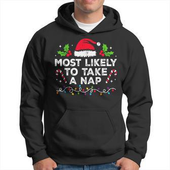 Most Likely To Take A Nap Family Christmas Matching Hoodie - Seseable