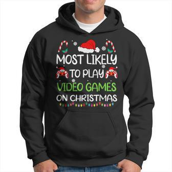 Most Likely To Video Games Christmas Family Gamer Boys Hoodie - Seseable