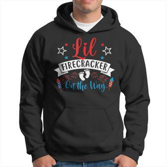 Lil Firecracker On The Way Cute 4Th Of July Pregnancy Hoodie - Monsterry