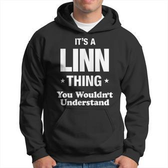 Linn Thing Family Surname Last Name Funny Funny Last Name Designs Funny Gifts Hoodie | Mazezy