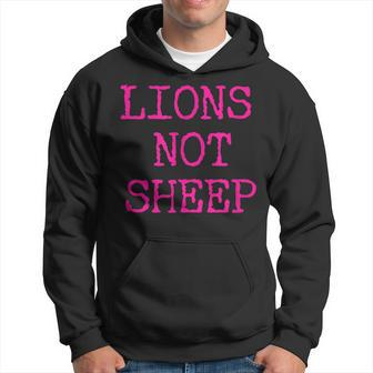 Lions Not Sheep Pink Distressed Graphic  Hoodie