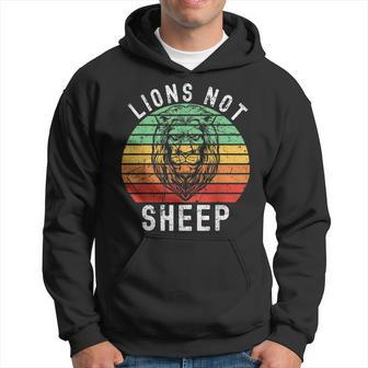 Lions Not Sheep Vintage Retro Hoodie | Mazezy
