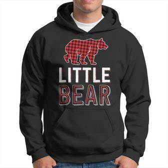 Little Bear Kid Red Buffalo Plaid Matching Family Christmas Hoodie - Seseable