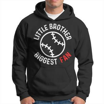 Little Brother Biggest Fan Baseball Season For Boys Game Day Hoodie | Mazezy