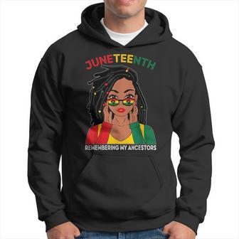 Locd Hair Black Woman Remebering My Ancestors Junenth Hoodie - Thegiftio UK