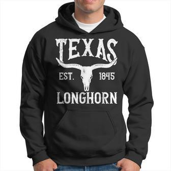 Lone Star State Texas Est 1845 Longhorn Hoodie | Mazezy