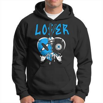 Loser Lover Drip Heart Black University Blue 13S Matching Hoodie | Mazezy