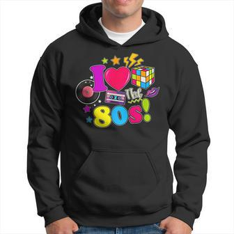 I Love The 80S Vintage Outfit 80'S Theme Retro Vibes Fashion Hoodie - Seseable