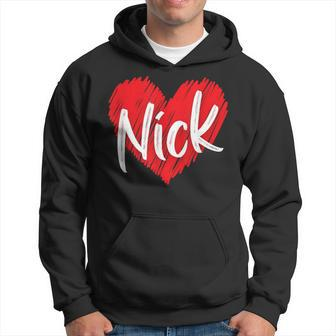 I Love Nick Heart Personalized Name Nick Hoodie - Monsterry