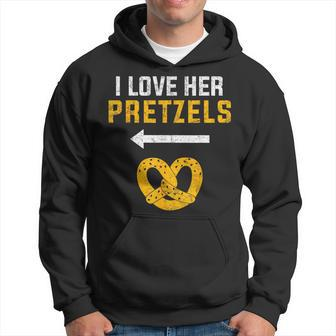 I Love Her Pretzels Matching Couple Oktoberfest Hoodie - Seseable