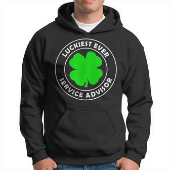 Luckiest Ever Service Advisor Lucky St Patrick's Day Hoodie | Mazezy