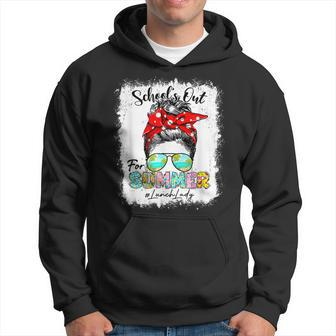 Lunch Lady Schools Out Summer Messy Bun Last Day Of School Hoodie | Mazezy
