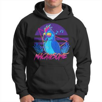 Macawsome Macaw Parrot Retrowave 80S Hoodie | Mazezy