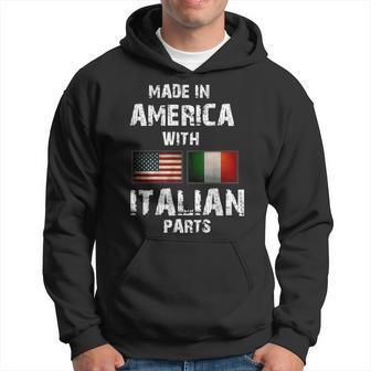 Made In America With Italian Parts Funny Gift Italy Flag Hoodie | Mazezy
